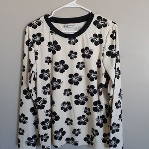 Disney Flower Swim Rash Guard Top, Black/White, L